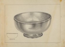 Silver Bowl, c. 1937. Creator: Michael Fenga.