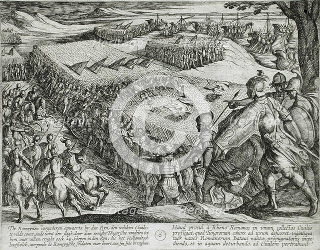 Romans Defeated near the Rhine, Publshed 1612. Creator: Antonio Tempesta.
