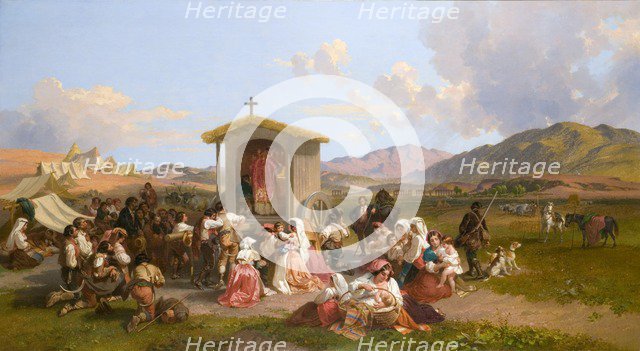 'Mass for the reapers', 1820-1885. Artist: Penry Williams.