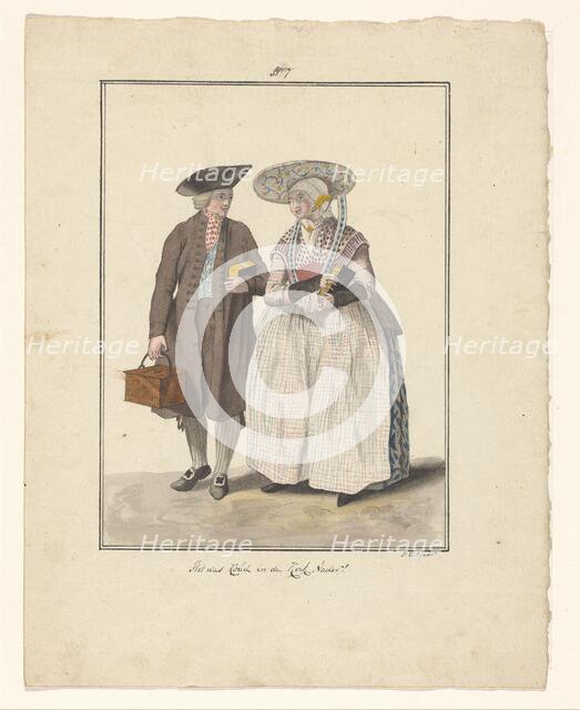 Fisher couple from Friesland, 1803-c.1899.  Creator: J. Enklaar.