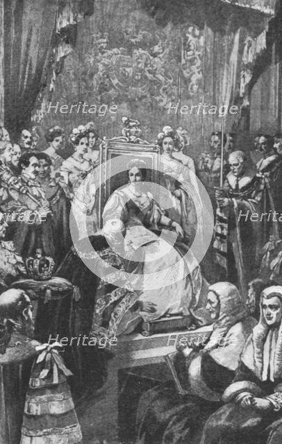 'Queen Victoria's First Parliament: The Opening Ceremony, November 20, 1837', (1901).  Creator: Unknown.