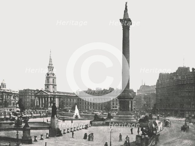 Trafalgar Square, London, 1895.  Creator: Francis Frith & Co.