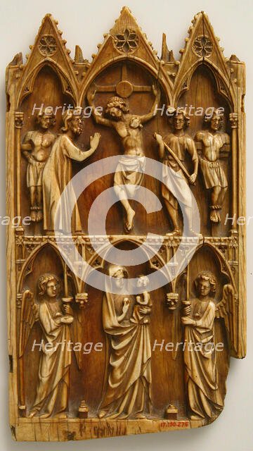 Central Portion from a Triptych with the Crucifixion and Virgin and Child, French, ca. 1250-80. Creator: Unknown.