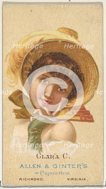 Clara C., from World's Beauties, Series 2 (N27) for Allen & Ginter Cigarettes, 1888., 1888. Creator: Allen & Ginter.