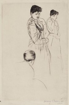 The Fitting, 1890-1891. Creator: Mary Cassatt.