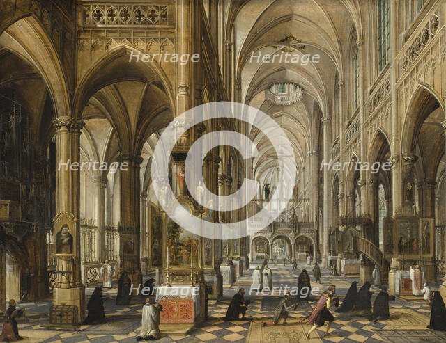 Interior of a Gothic Cathedral, 1612. Creator: Paul Vredeman de Vries.