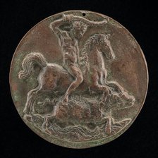 Meleager on Horseback (Boar Hunting) [obverse], late 15th - early 16th century. Creator: Unknown.