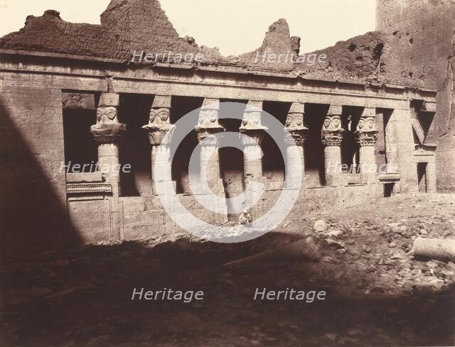 Philae, Cour Intérieure, Colonnade de l'Ouest, 1859/1860. Creator: Louis de Clercq.