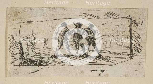 Study with Brigands (Lower Section), ca. 1633. Creator: Claude Lorrain.