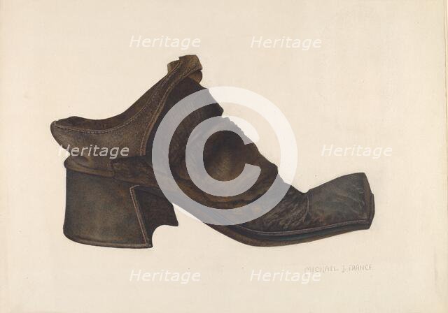 Man's Shoe, 1935/1942. Creator: Michael France.