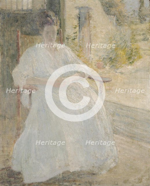 Figure in Sunlight (Artist's Wife), ca. 1890-1900. Creator: John Henry Twachtman.