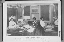 Capable office staff; Bookkeeping department; National Benefit Association, Washington, D.C., 1917. Creator: Unknown.