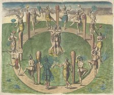 The Virginians manner of dancing at their religious festivals, 1618. Creator: Theodor de Bry.