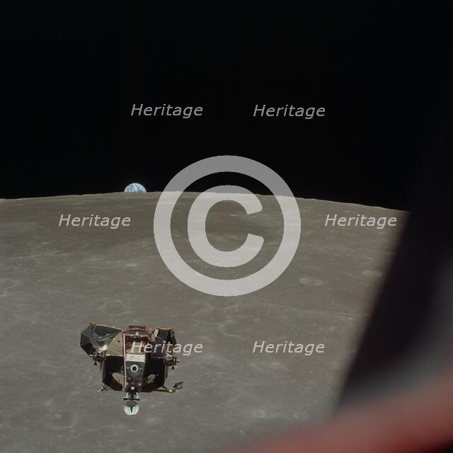 Apollo 11 Lunar Module ascent stage photographed from Command Module, July 21, 1969.  Creator: Michael Collins.