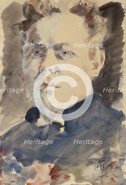 Self-portrait, 1916. Creator: Santeri Salokivi.