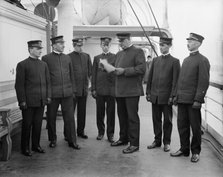 Group of officers on deck, Greenwich, Conn., between 1905 and 1915. Creator: Unknown.