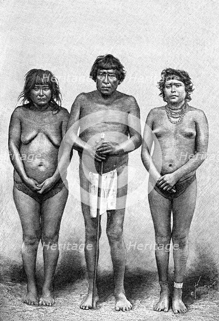 Three Guarauni Indians, Venezuela, 1895. Artist: Unknown