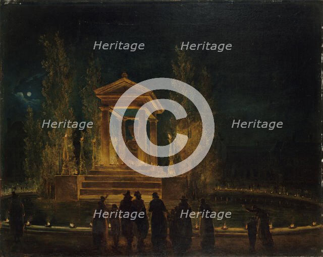 The temporary Mausoleum of Jean-Jacques Rousseau, ca 1794. Creator: Robert, Hubert (1733-1808).