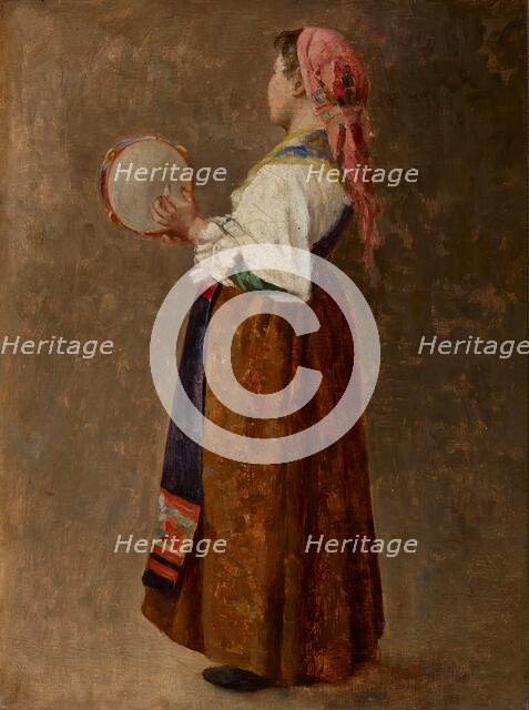 The Tambourine Girl, late 19th-early 20th century. Creator: Margaret A. Rudisill.
