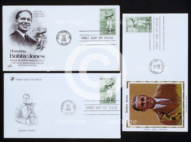 First day covers commemorating Bobby Jones, 1981. Artist: Unknown