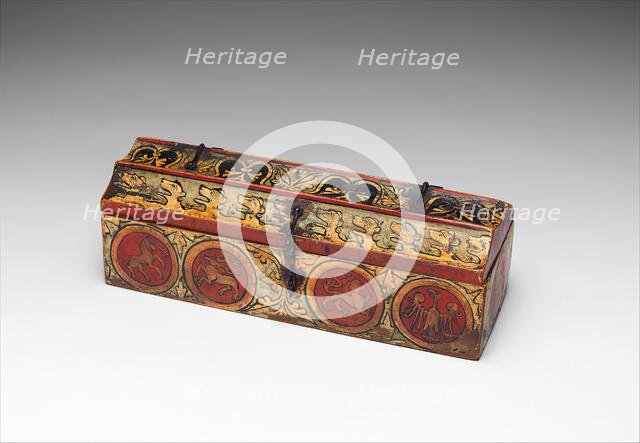 Painted Box for Game Pieces, German, ca. 1300. Creator: Unknown.