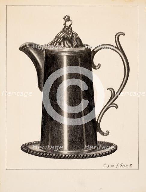 Pewter Flagon, 1935/1942. Creator: Eugene Barrell.
