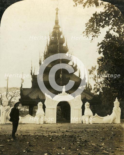 'Burmese Pagoda, Eden Gardens, Calcutta', c1909.  Creator: George Rose.