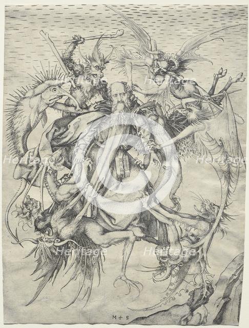 St. Anthony tormented by the Devils, 1400s. Creator: Martin Schongauer (German, c.1450-1491).