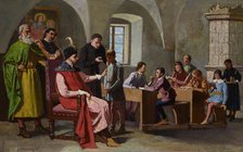 Stefan Batory among Schoolboys, after 1875. Creator: Antoni Gramatyka.