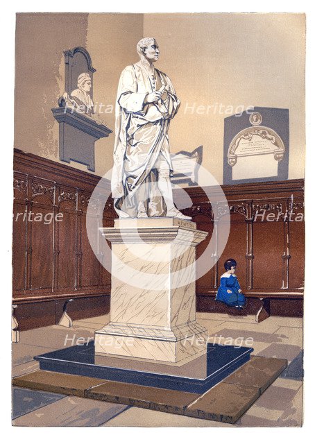 Statue of Sir Isaac Newton in the chapel of Trinity College, Cambridge, c1850. Artist: Unknown