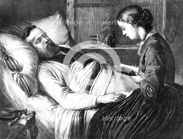 "A Wounded Danish Soldier and his Betrothed," by Madame Jerichau, 1870. Creator: Unknown.