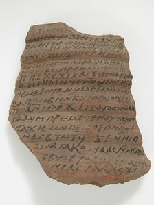 Ostrakon with a Letter from Ananias to Priests, Coptic, 600. Creator: Unknown.