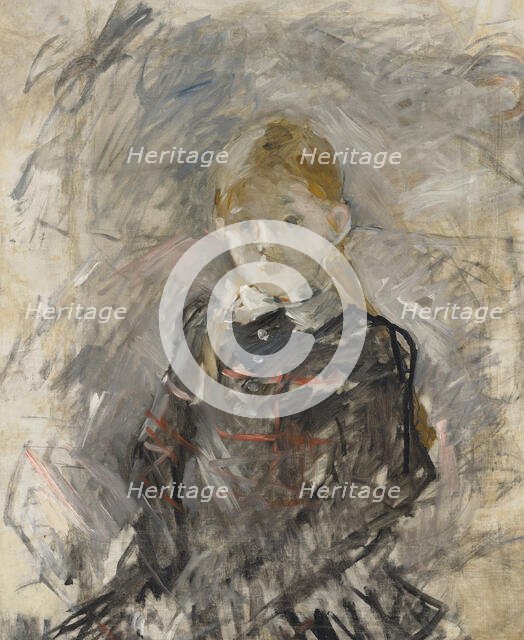 Little girl with blond hair, 1881. Creator: Morisot, Berthe (1841-1895).