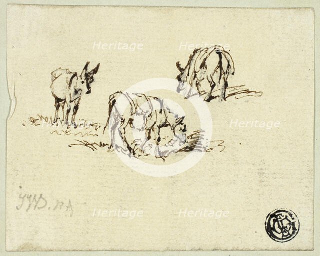 Horse and Mules Grazing, n.d. Creator: James Ward.