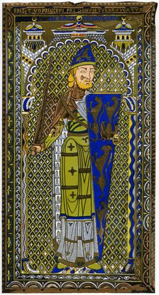 Representation of the enamel effigy of Geoffrey V on his tomb at Le Mans Cathedral, 1849.Artist: Lemercier