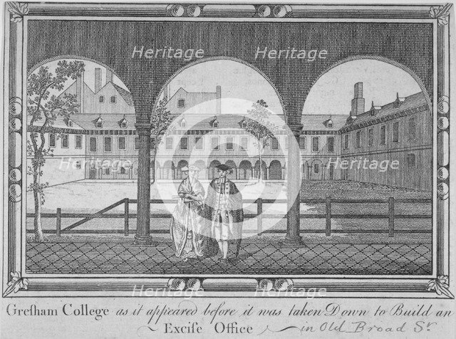 Gresham College, City of London, 1760. Artist: Anon