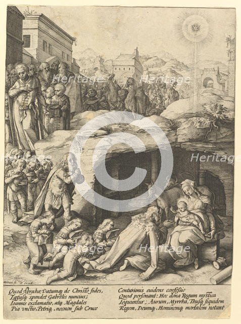 The Adoration of the Magi, ca. 1585. Creator: Hendrik Goltzius.