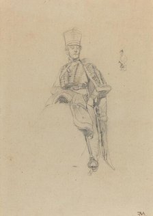 A French Hussar, c. 1865. Creator: Jean Louis Ernest Meissonier.