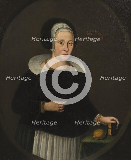 Margareta Zaebråzyntia Bureus, 1594-1657, married to 1. Elaus Terserus 2. Uno Troilius, 1643. Creator: Anon.