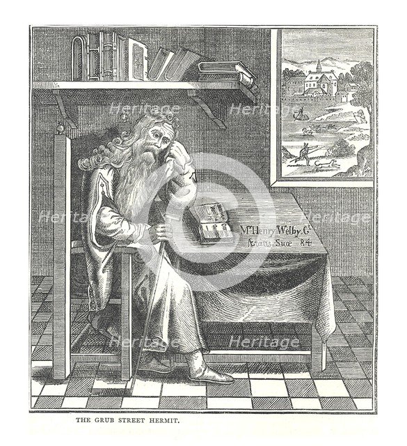 The Grub Street Hermit. From a picture published by Richardson, 1878. Artist: Walter Thornbury.