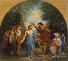 Esquisse pour l'église de Saint-Leu-Saint-Gilles : Le Baptême du Christ, c.1869. Creator: Jean Louis Bezard.