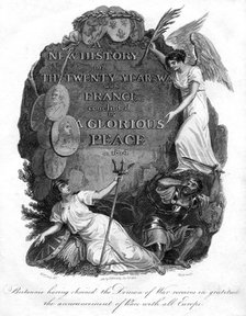 Britannia having chained the demon of war, 1816.Artist: T Wallis