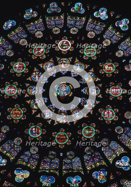 Rose window in the south transeit of St Denis, 12th century. Artist: Unknown