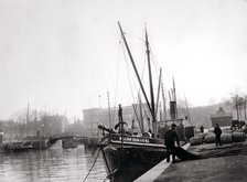 Canal boats, Rotterdam, 1898.Artist: James Batkin