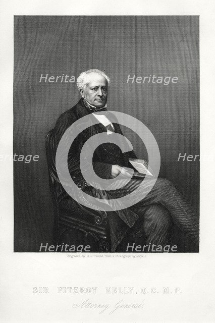 Sir Fitzroy Kelly, English judge, c1880. Artist: DJ Pound