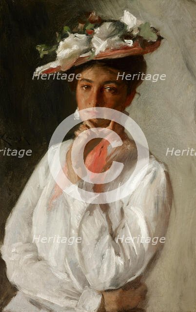 Woman in White, 1902. Creator: William Merritt Chase.