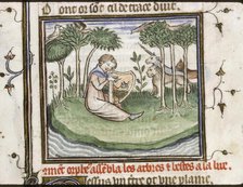 Orpheus enchants trees and animals with his harp playing, 1380s. Creator: Maître du Policratique de Charles V (active 1366-1403)