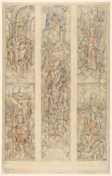 Design for a stained glass window, in the new Government Building in Maastricht, 1932. Creator: Henri Charles Jonas.