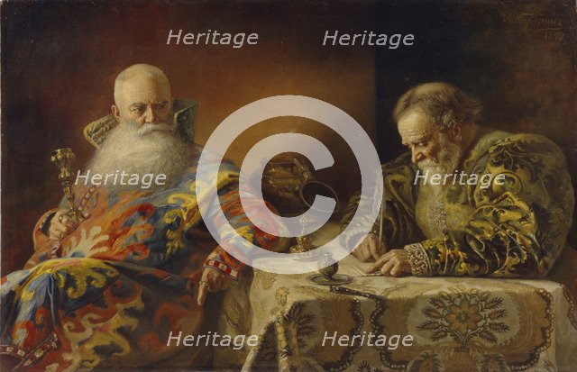 An edict are written, 1890. Artist: Karelin, Andrei Andreevich (1866-1928)