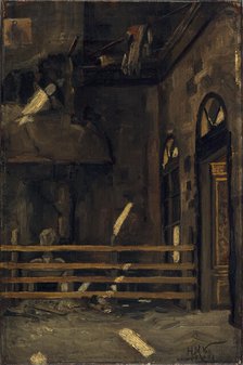 Foyer of the Opera-Comique, after the fire of May 15, 1887. Creator: Henri-Martin Vos.